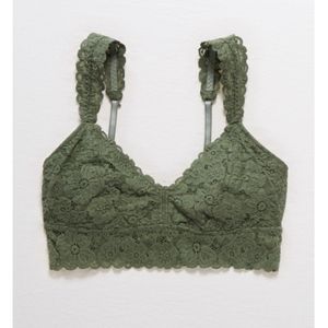 Aerie Olive Fun Lace Bralette Medium